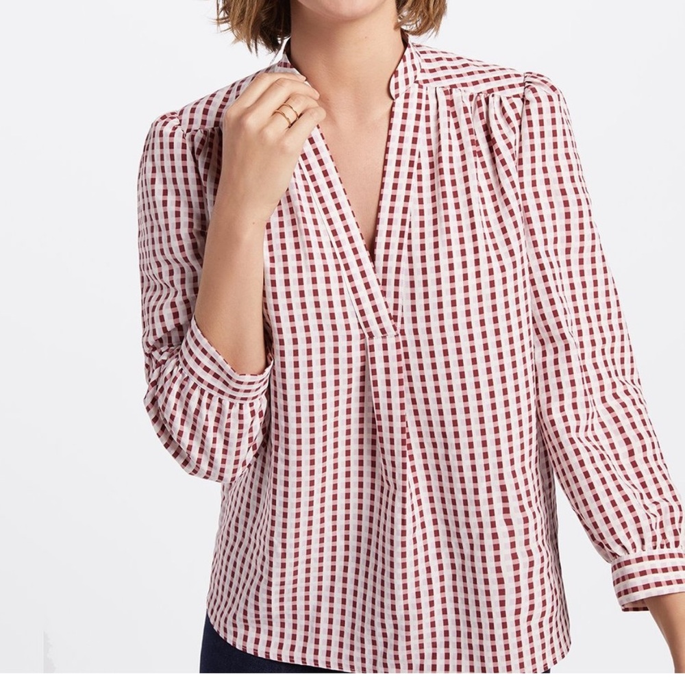 Draper James Gingham Popover Top